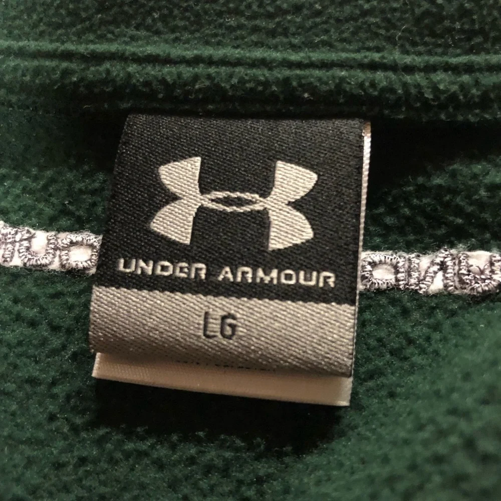 Under Armour Quarter‎ Zip Green Long Sleeve Fleece Size Large